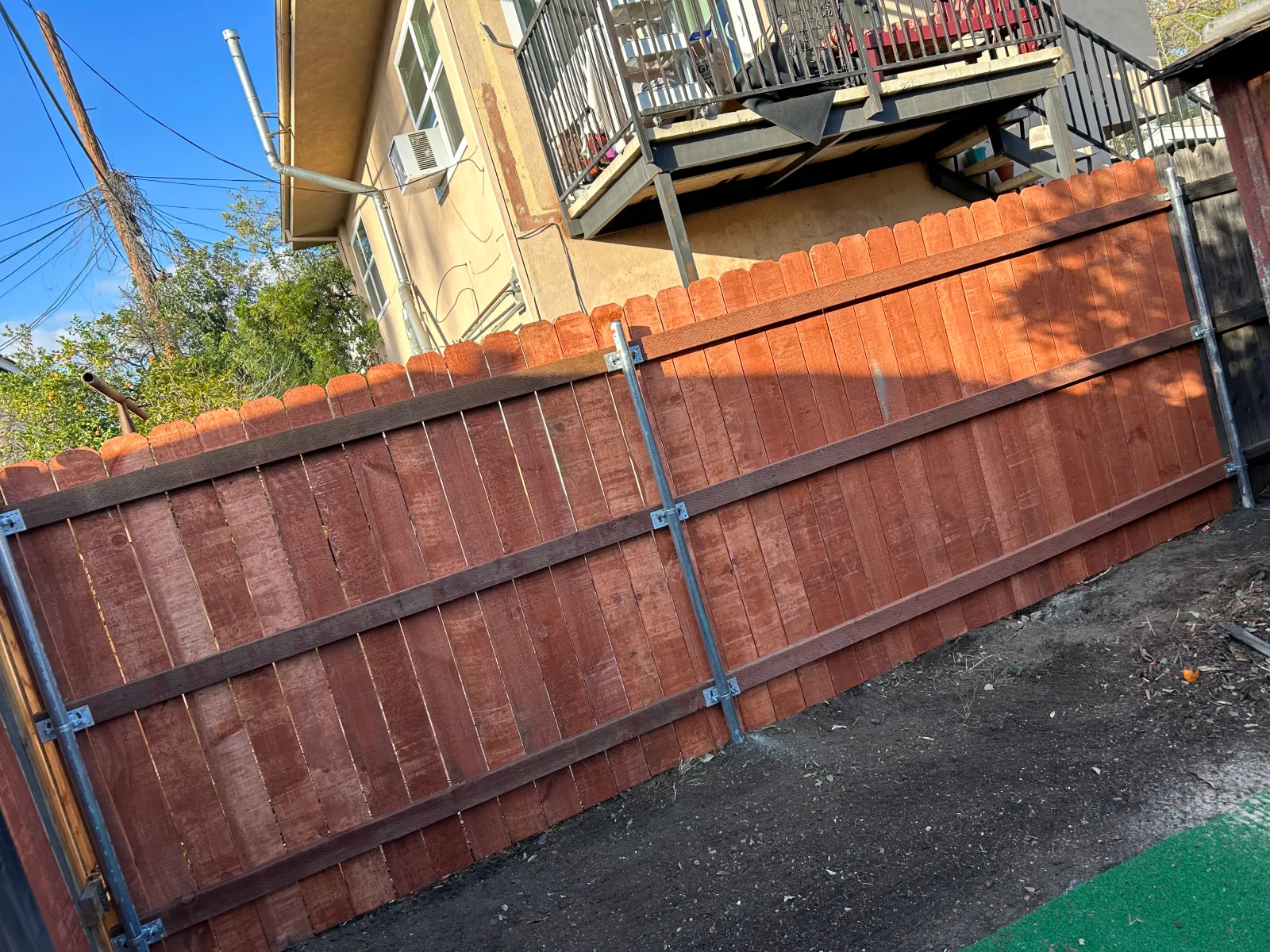 New red fir board-on-board fence